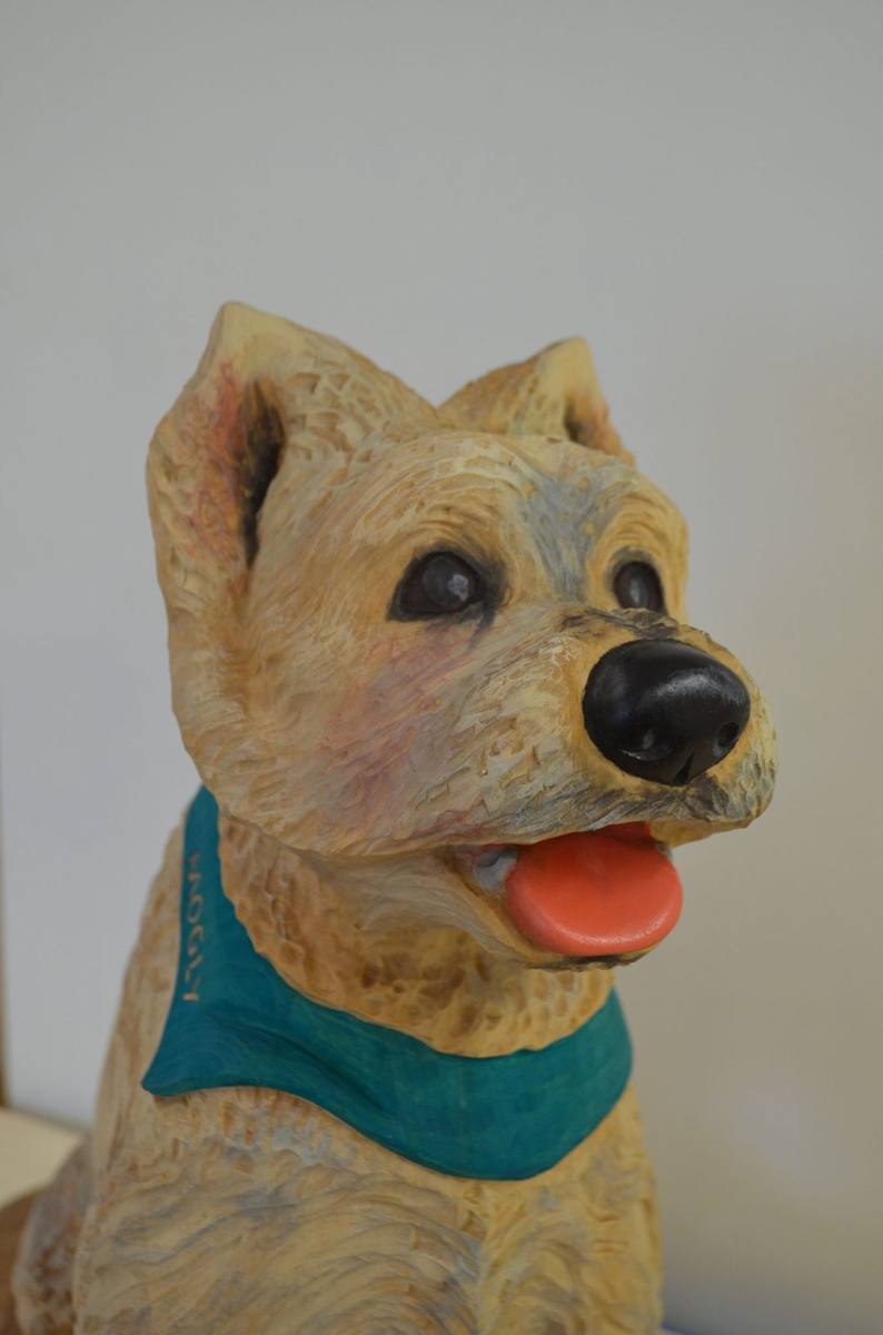 Detail des Hundekopfes