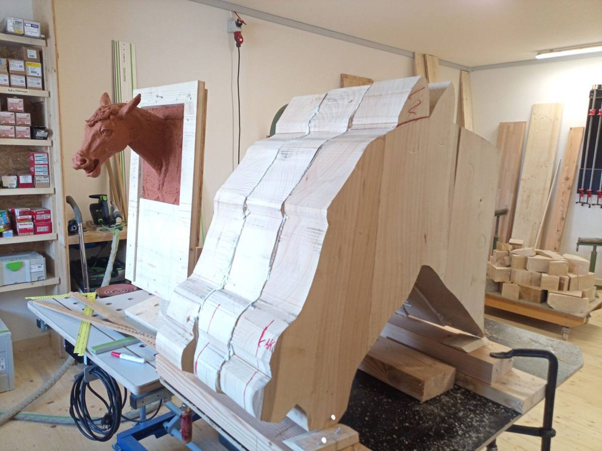 Pferdekopf im Entstehen