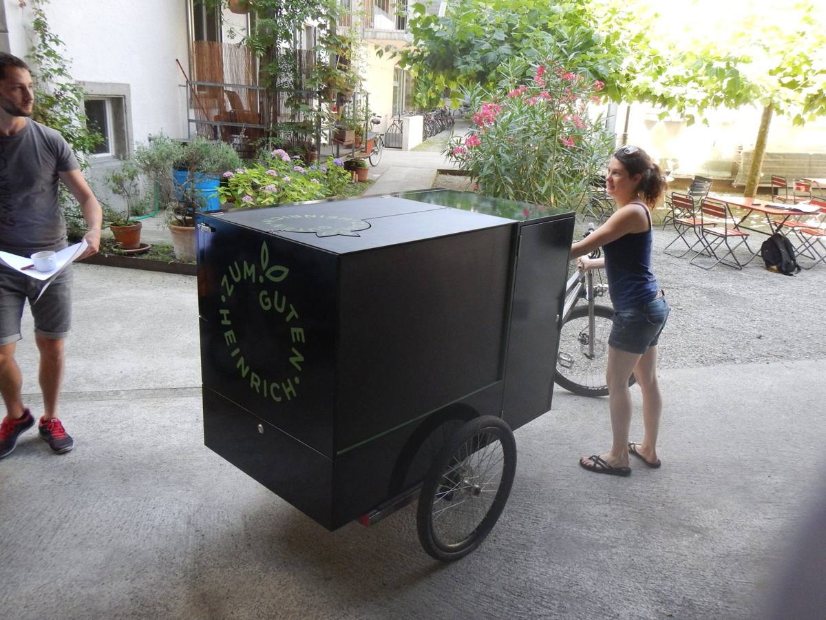 Lunch Box, Verkaufsstand für ein Frachtfahrrad